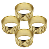 4 Piece Gold / Silver Olmecs Napkin Ring